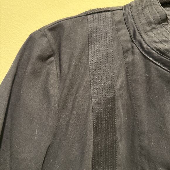 DKNY Women Black Jacket collared button up light jacket size 12 96% cotton - Picture 6 of 13